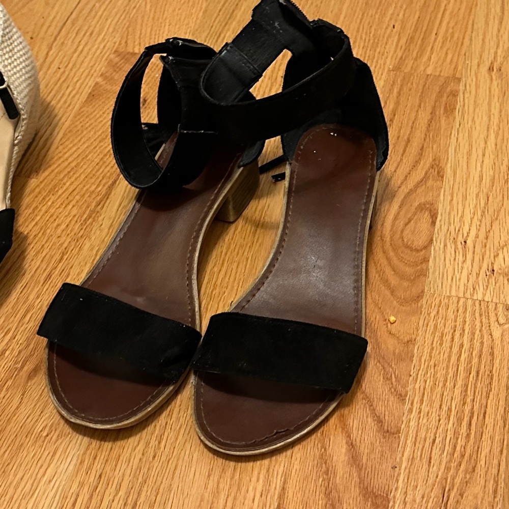 Black Ankle Strap Sandals - size 8.5